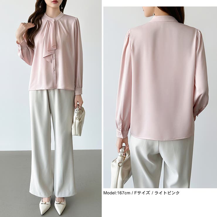 【フロントドレープで結ばず即 華やか】 スカーフタイブラウス | COCOMOMO | 詳細画像22 