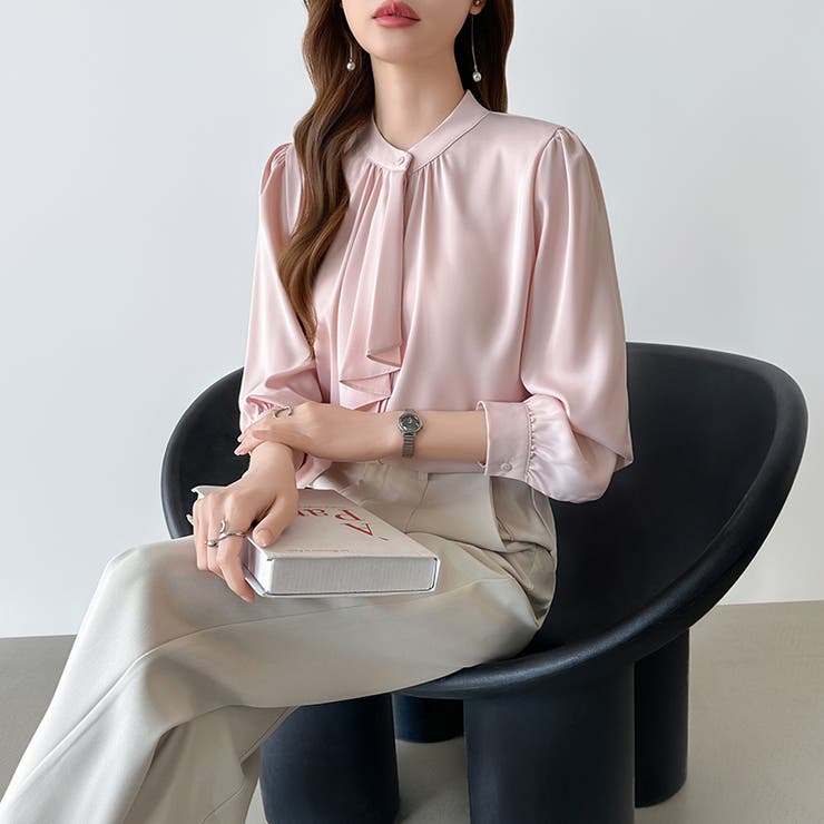 【フロントドレープで結ばず即 華やか】 スカーフタイブラウス | COCOMOMO | 詳細画像23 