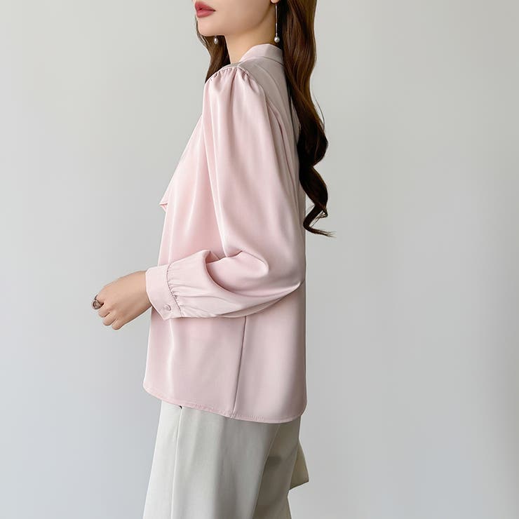 【フロントドレープで結ばず即 華やか】 スカーフタイブラウス | COCOMOMO | 詳細画像24 