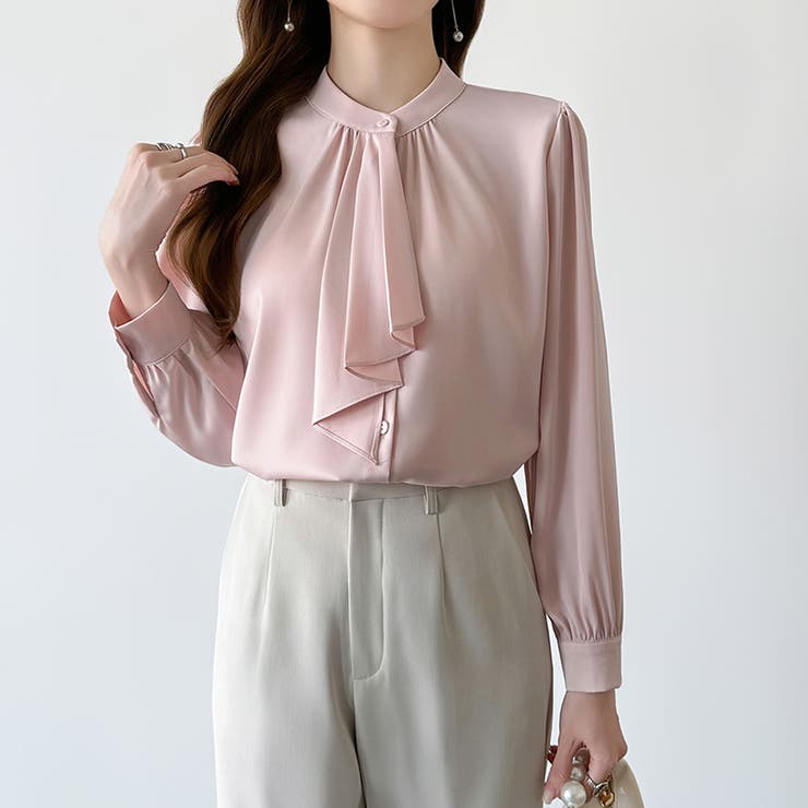 【フロントドレープで結ばず即 華やか】 スカーフタイブラウス | COCOMOMO | 詳細画像25 