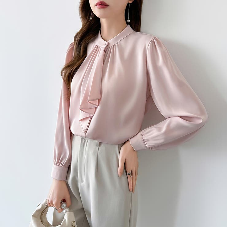 【フロントドレープで結ばず即 華やか】 スカーフタイブラウス | COCOMOMO | 詳細画像26 