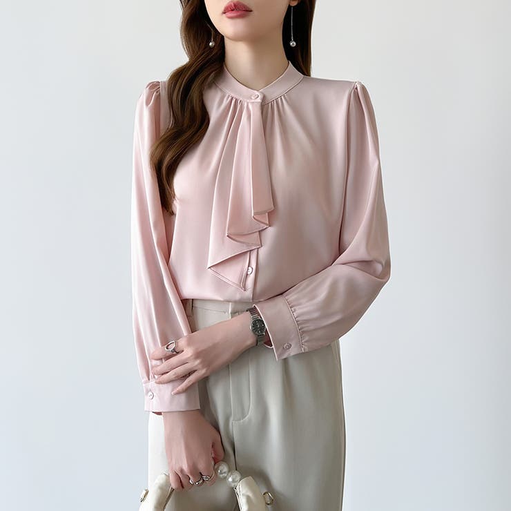 【フロントドレープで結ばず即 華やか】 スカーフタイブラウス | COCOMOMO | 詳細画像27 