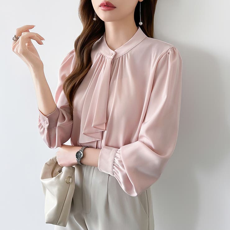 【フロントドレープで結ばず即 華やか】 スカーフタイブラウス | COCOMOMO | 詳細画像28 