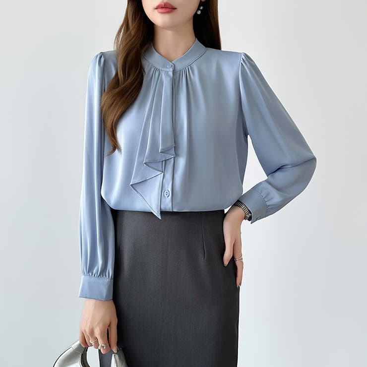 【フロントドレープで結ばず即 華やか】 スカーフタイブラウス | COCOMOMO | 詳細画像29 