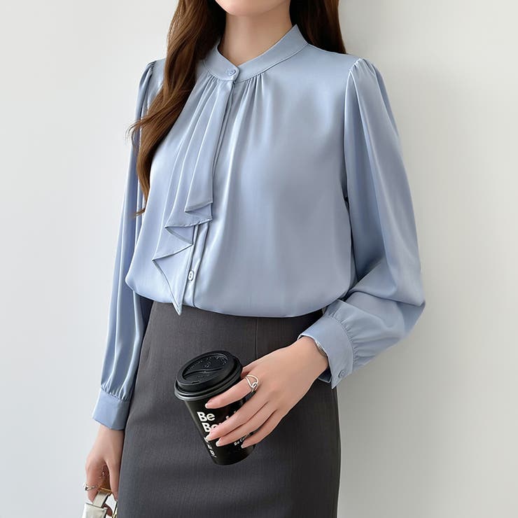 【フロントドレープで結ばず即 華やか】 スカーフタイブラウス | COCOMOMO | 詳細画像30 