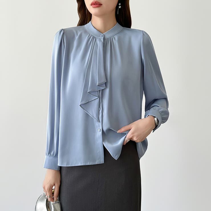 【フロントドレープで結ばず即 華やか】 スカーフタイブラウス | COCOMOMO | 詳細画像32 