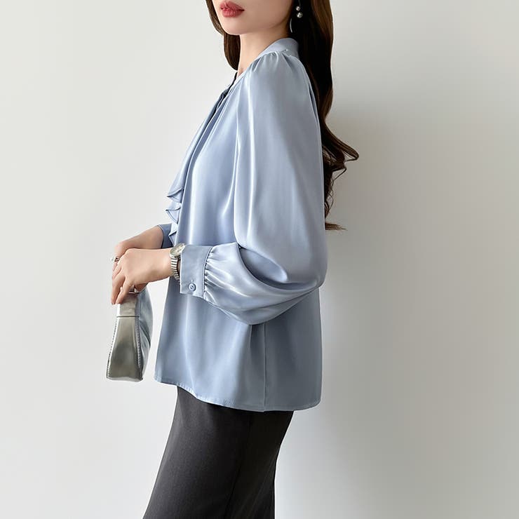 【フロントドレープで結ばず即 華やか】 スカーフタイブラウス | COCOMOMO | 詳細画像33 