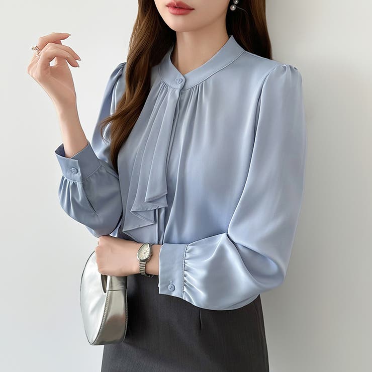 【フロントドレープで結ばず即 華やか】 スカーフタイブラウス | COCOMOMO | 詳細画像34 