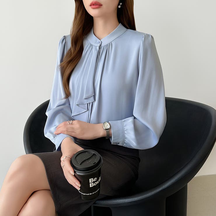 【フロントドレープで結ばず即 華やか】 スカーフタイブラウス | COCOMOMO | 詳細画像35 