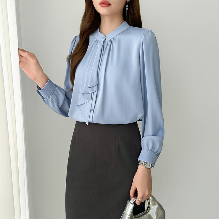 【フロントドレープで結ばず即 華やか】 スカーフタイブラウス | COCOMOMO | 詳細画像37 