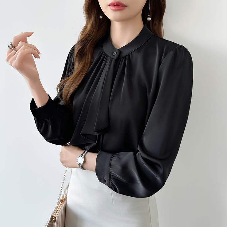 【フロントドレープで結ばず即 華やか】 スカーフタイブラウス | COCOMOMO | 詳細画像39 