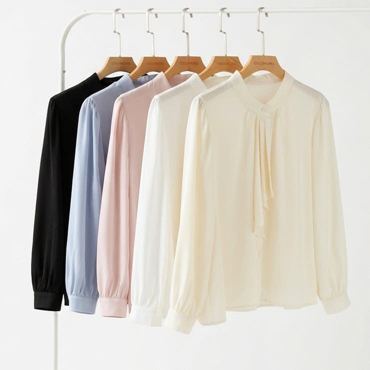 【フロントドレープで結ばず即 華やか】 スカーフタイブラウス | COCOMOMO | 詳細画像47 