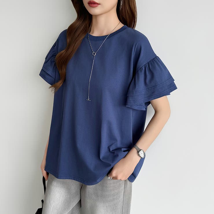 技ありフリル袖トップス Tシャツ フリルtシャツ | COCOMOMO | 詳細画像16 