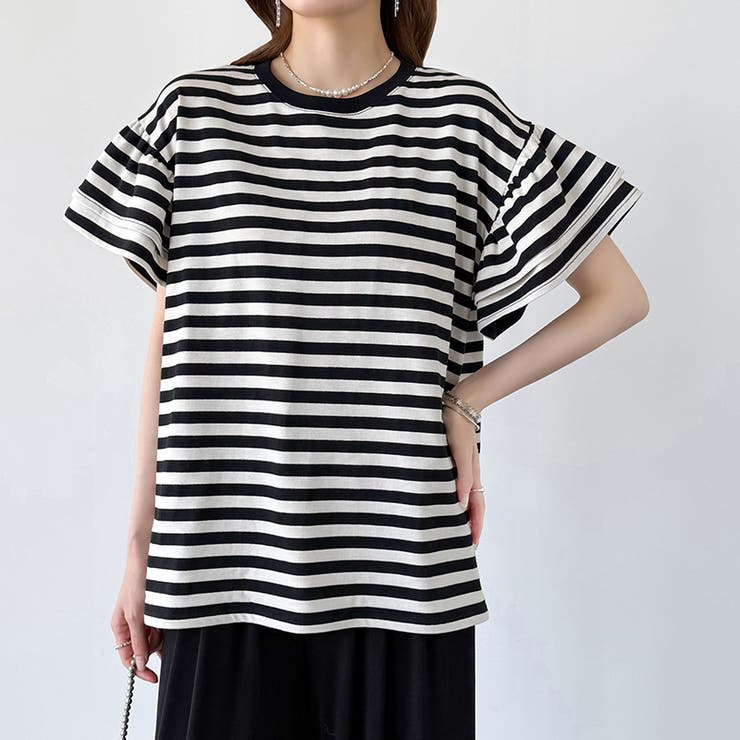 【新色登場】 技ありフリル袖トップス Tシャツ | COCOMOMO | 詳細画像61 
