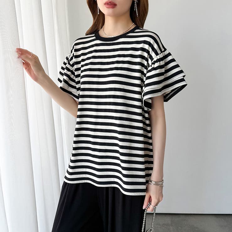 【新色登場】 技ありフリル袖トップス Tシャツ | COCOMOMO | 詳細画像68 