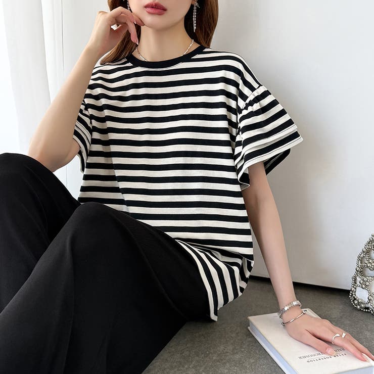 【新色登場】 技ありフリル袖トップス Tシャツ | COCOMOMO | 詳細画像69 