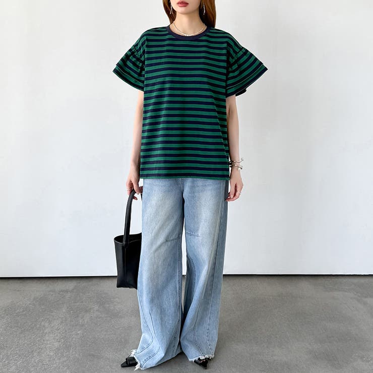 【新色登場】 技ありフリル袖トップス Tシャツ | COCOMOMO | 詳細画像72 
