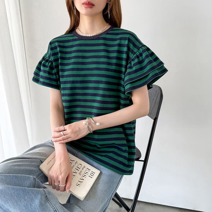 【新色登場】 技ありフリル袖トップス Tシャツ | COCOMOMO | 詳細画像78 