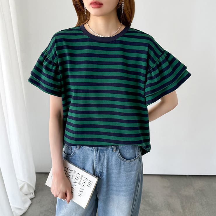 【新色登場】 技ありフリル袖トップス Tシャツ | COCOMOMO | 詳細画像79 