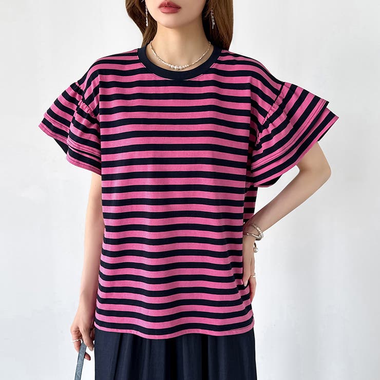 【新色登場】 技ありフリル袖トップス Tシャツ | COCOMOMO | 詳細画像81 