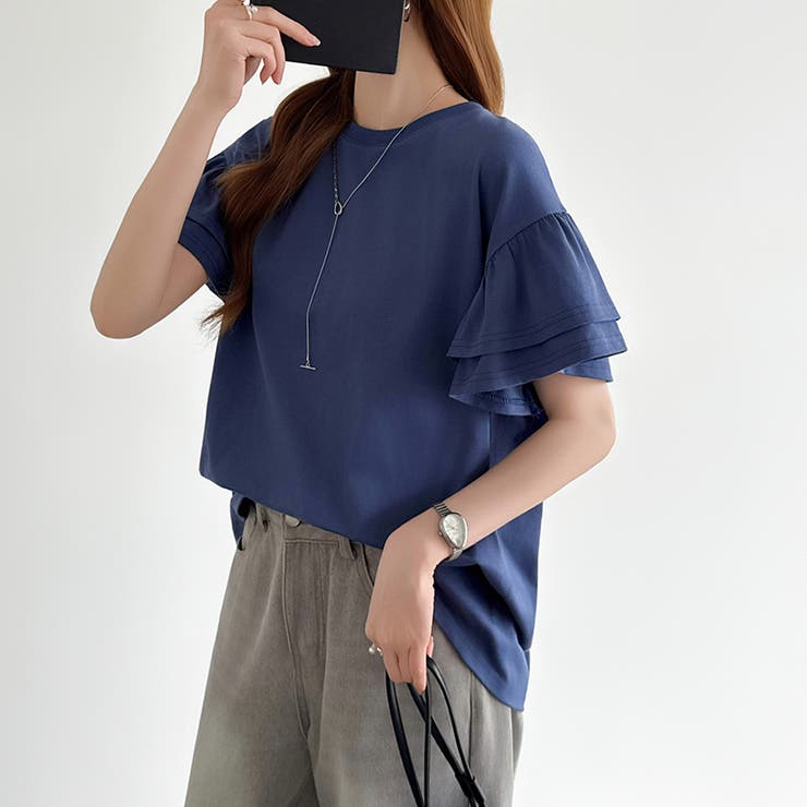 技ありフリル袖トップス Tシャツ フリルtシャツ | COCOMOMO | 詳細画像22 