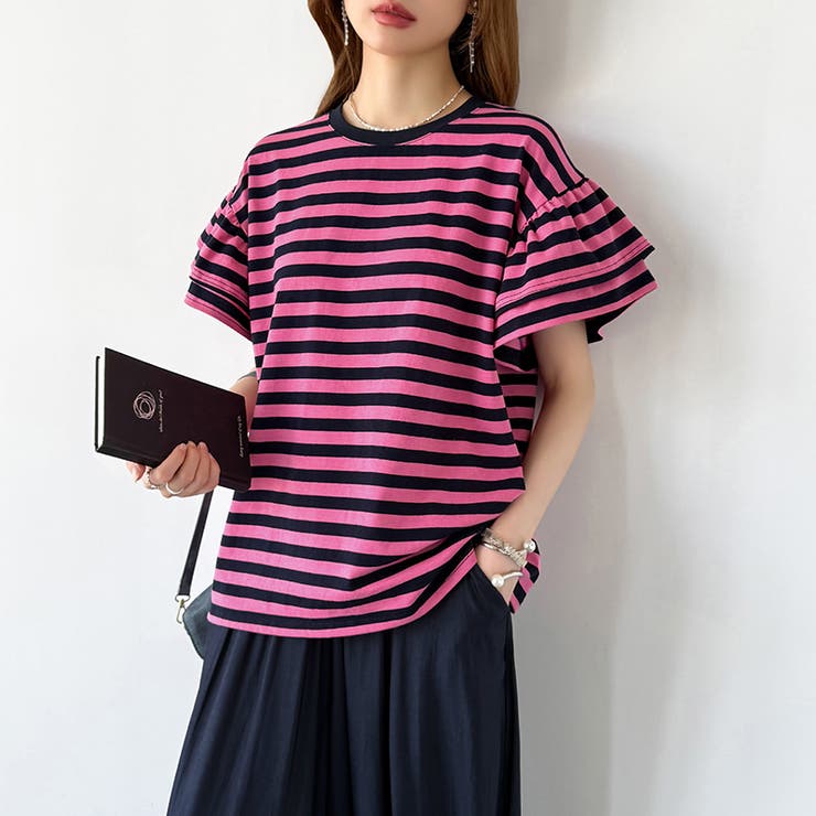 【新色登場】 技ありフリル袖トップス Tシャツ | COCOMOMO | 詳細画像85 