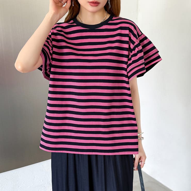 【新色登場】 技ありフリル袖トップス Tシャツ | COCOMOMO | 詳細画像90 