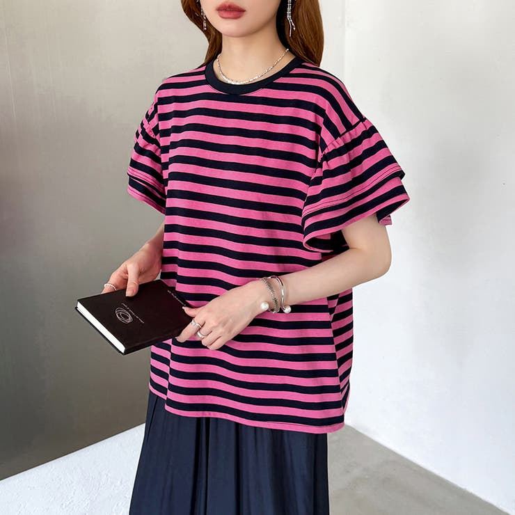 【新色登場】 技ありフリル袖トップス Tシャツ | COCOMOMO | 詳細画像91 