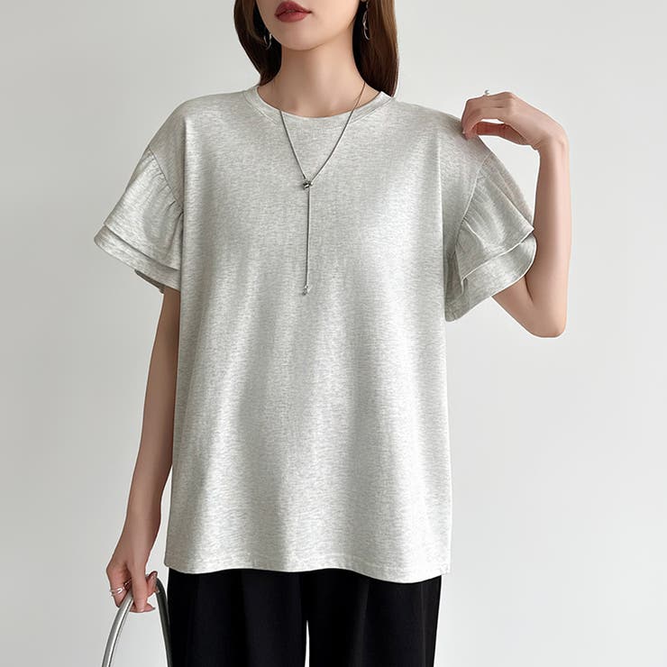 技ありフリル袖トップス Tシャツ フリルtシャツ | COCOMOMO | 詳細画像23 