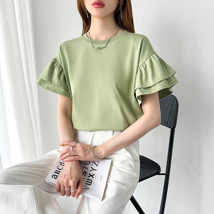 【新色登場】 技ありフリル袖トップス Tシャツ | COCOMOMO | 詳細画像60 