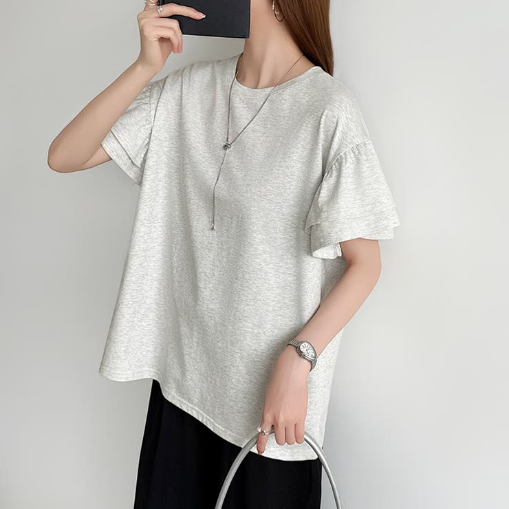 技ありフリル袖トップス Tシャツ フリルtシャツ | COCOMOMO | 詳細画像24 