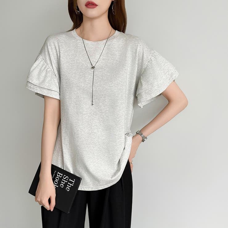 技ありフリル袖トップス Tシャツ フリルtシャツ | COCOMOMO | 詳細画像29 