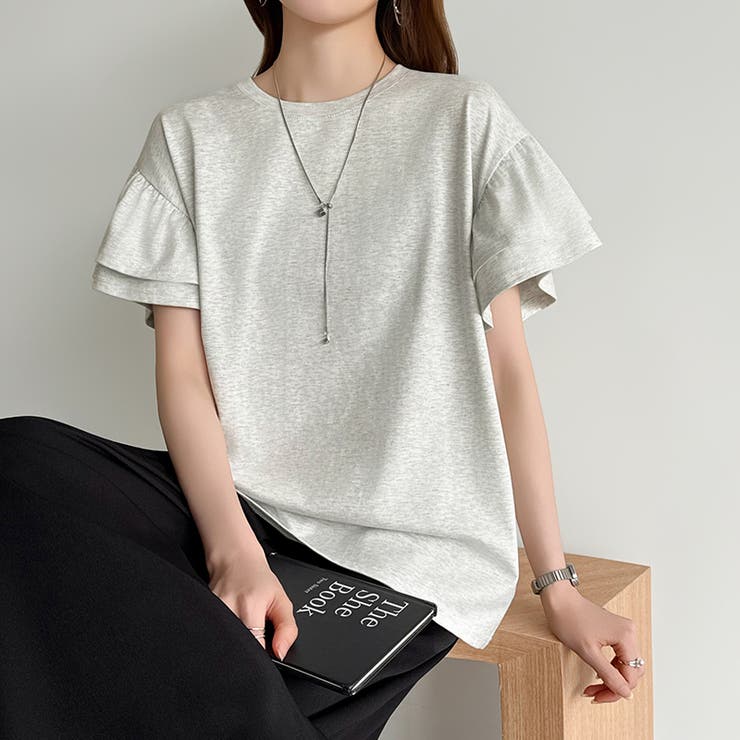 技ありフリル袖トップス Tシャツ フリルtシャツ | COCOMOMO | 詳細画像30 