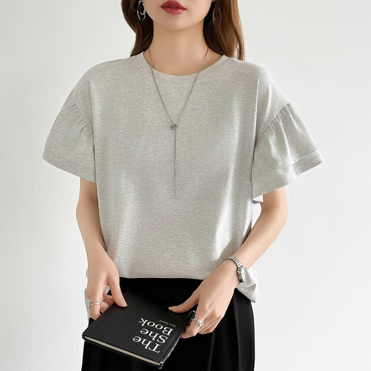 技ありフリル袖トップス Tシャツ フリルtシャツ | COCOMOMO | 詳細画像31 