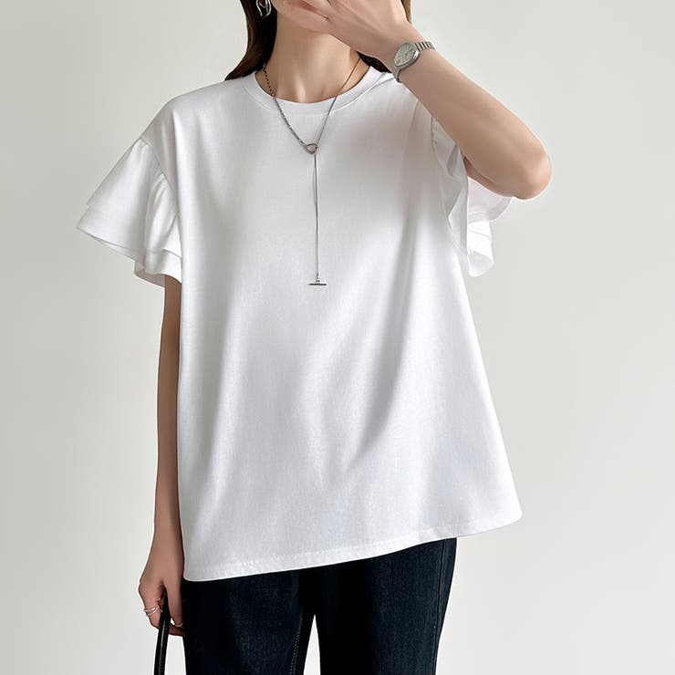技ありフリル袖トップス Tシャツ フリルtシャツ | COCOMOMO | 詳細画像5 