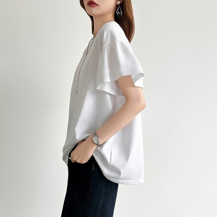 技ありフリル袖トップス Tシャツ フリルtシャツ | COCOMOMO | 詳細画像6 