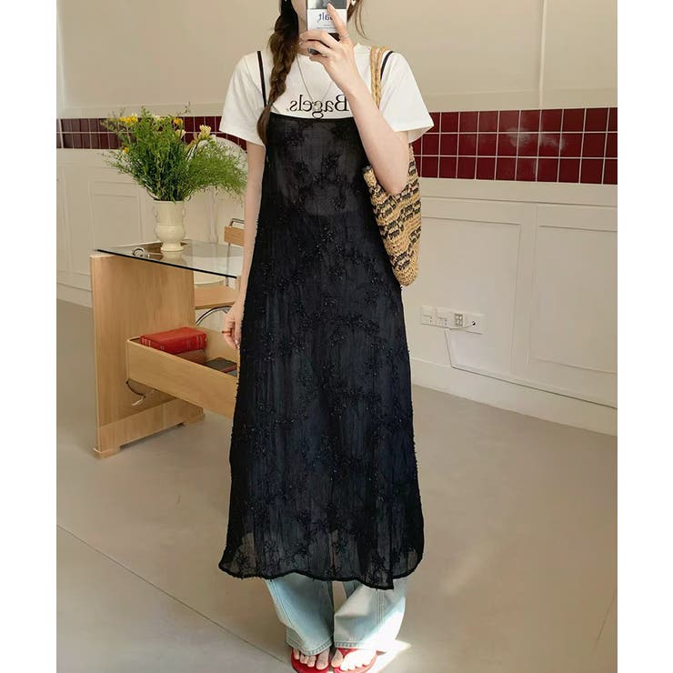 レイヤードで魅せるシアーワンピ キャミワンピース レイヤードキャミソール | COCOMOMO | 詳細画像4 