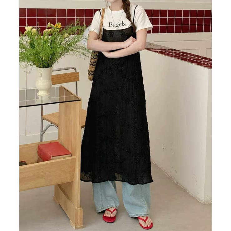 レイヤードで魅せるシアーワンピ キャミワンピース レイヤードキャミソール | COCOMOMO | 詳細画像5 