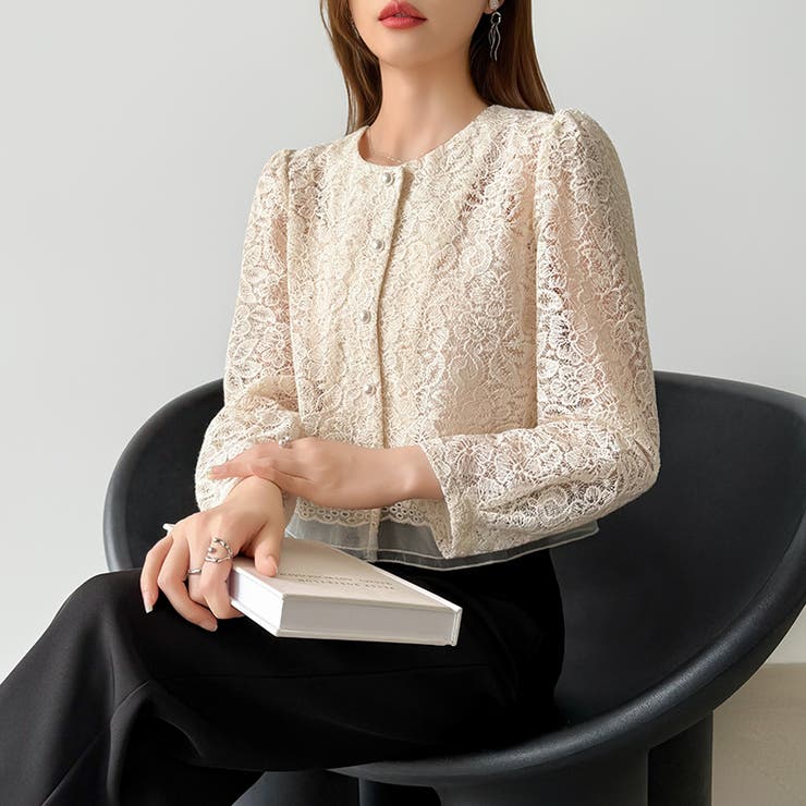 【キャミソールセット】総レースブラウス アンサンブル レースブラウス | COCOMOMO | 詳細画像12 