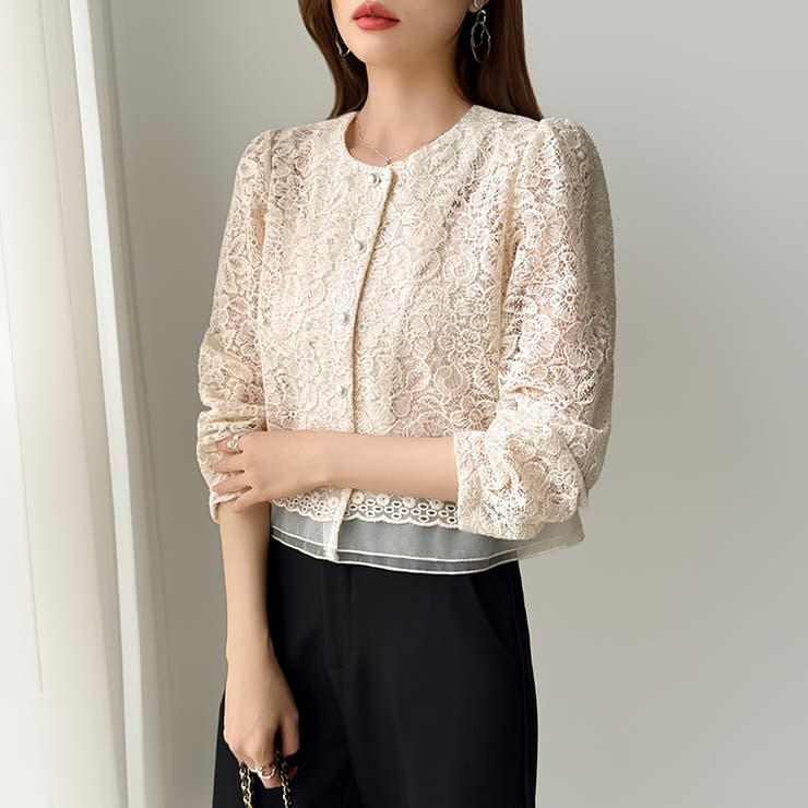 【キャミソールセット】総レースブラウス アンサンブル レースブラウス | COCOMOMO | 詳細画像13 