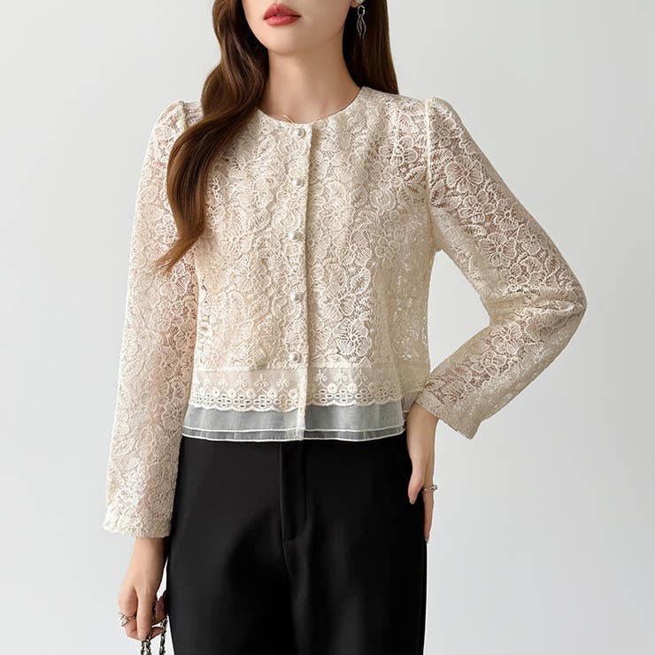 【キャミソールセット】総レースブラウス アンサンブル レースブラウス | COCOMOMO | 詳細画像2 