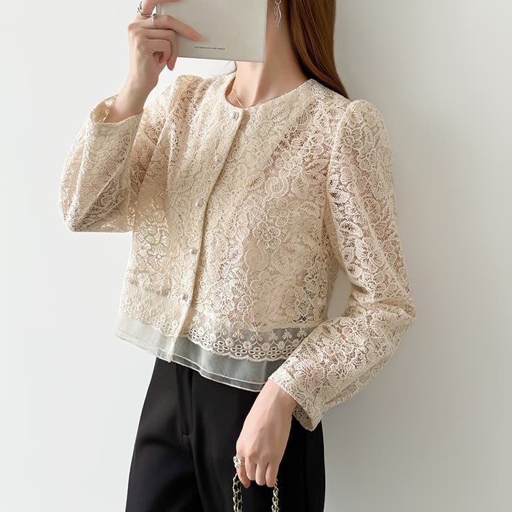 【キャミソールセット】総レースブラウス アンサンブル レースブラウス | COCOMOMO | 詳細画像3 