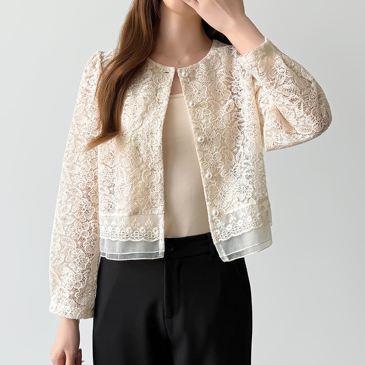 【キャミソールセット】総レースブラウス アンサンブル レースブラウス | COCOMOMO | 詳細画像5 