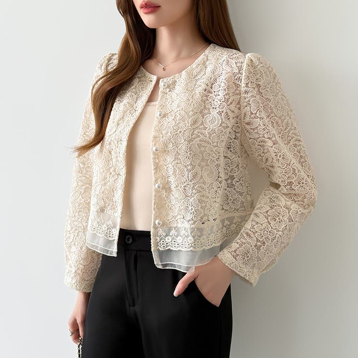 【キャミソールセット】総レースブラウス アンサンブル レースブラウス | COCOMOMO | 詳細画像6 