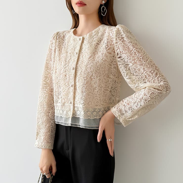 【キャミソールセット】総レースブラウス アンサンブル レースブラウス | COCOMOMO | 詳細画像8 