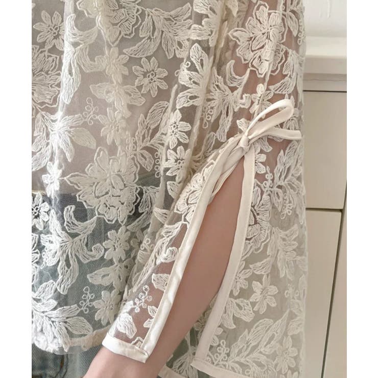 【透け感レイヤード】レースブラウス キャミソールセット 前後2WAY | COCOMOMO | 詳細画像11 