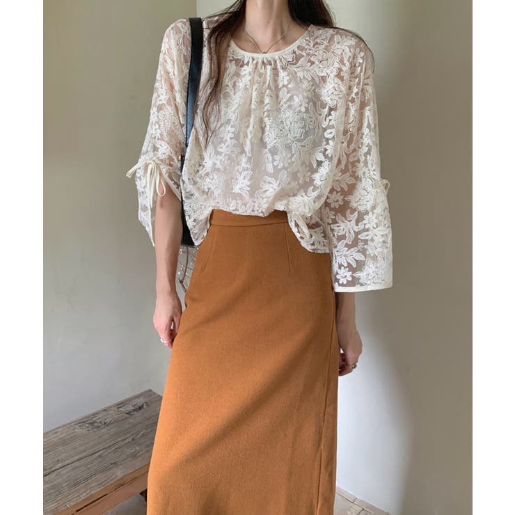 【透け感レイヤード】レースブラウス キャミソールセット 前後2WAY | COCOMOMO | 詳細画像1 