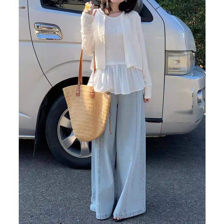 今っぽ可愛い欲張りアンサンブル ペプラムタンクトップ カーディガン | COCOMOMO | 詳細画像5 