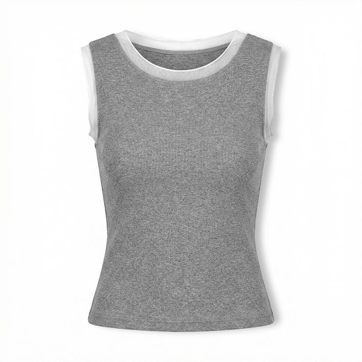 シアーチュールで差をつける チュールタンクトップ ノースリーブ | COCOMOMO | 詳細画像46 