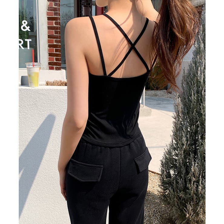 カップ付きバッククロスキャミスール カップ付きキャミソール ダブルストラップ | COCOMOMO | 詳細画像3 